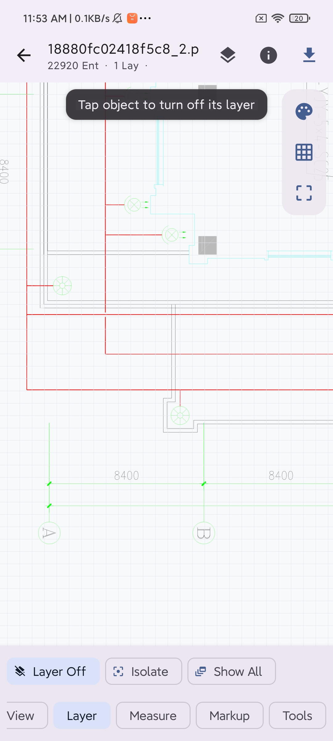 Hide, isolate or restore layers on the light canvas